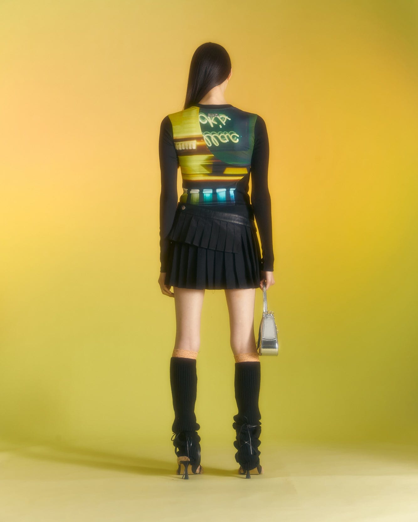 Andersson Bell (ESSENTIAL) (WOMEN) ADSB FILM ARCHIVE LONG SLEEVE TEE atb1000w(GREEN & YELLOW)