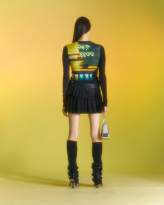 Andersson Bell (ESSENTIAL) (WOMEN) ADSB FILM ARCHIVE LONG SLEEVE TEE atb1000w(GREEN & YELLOW)
