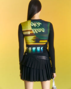 Andersson Bell (ESSENTIAL) (WOMEN) ADSB FILM ARCHIVE LONG SLEEVE TEE atb1000w(GREEN & YELLOW)