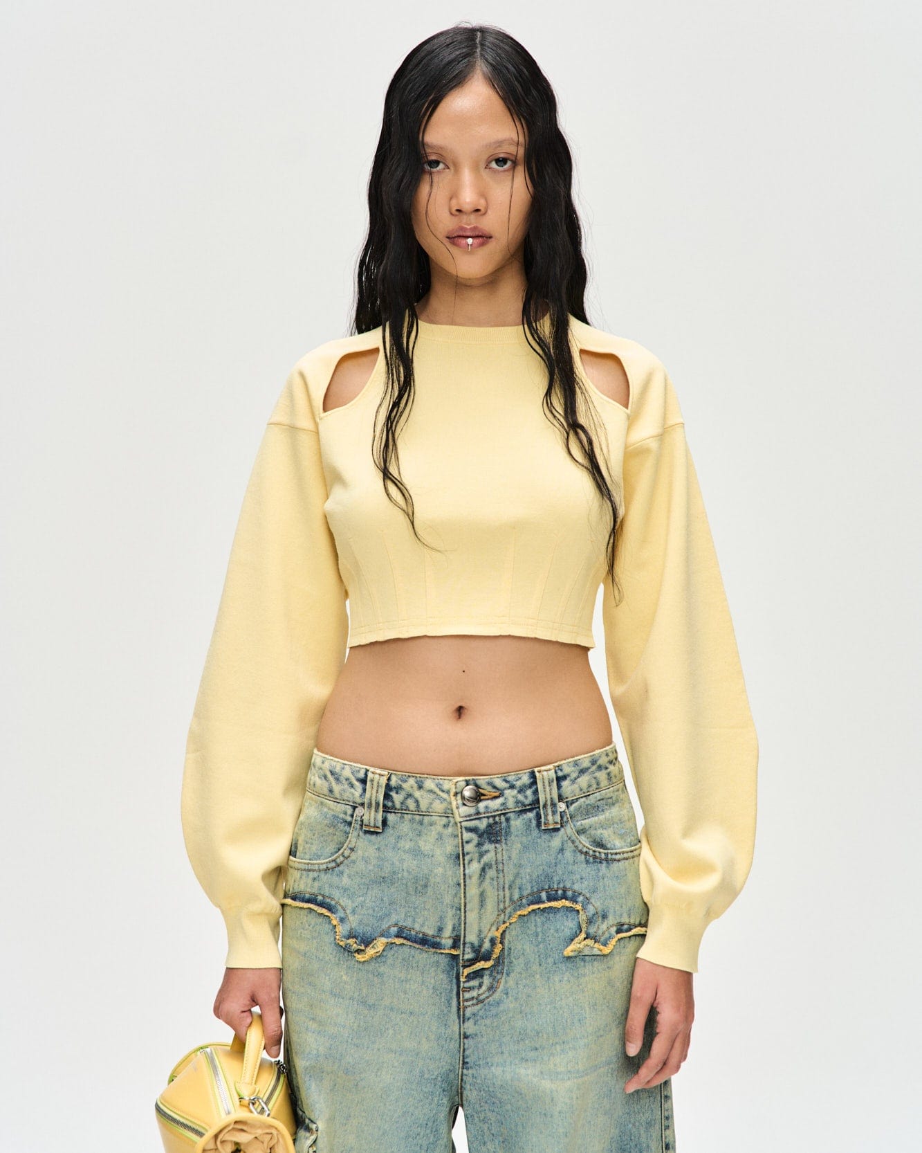Andersson Bell (ESSENTIAL)(WOMEN) MINO SLIT KNIT PULL-OVER atb1122w(LEMON)