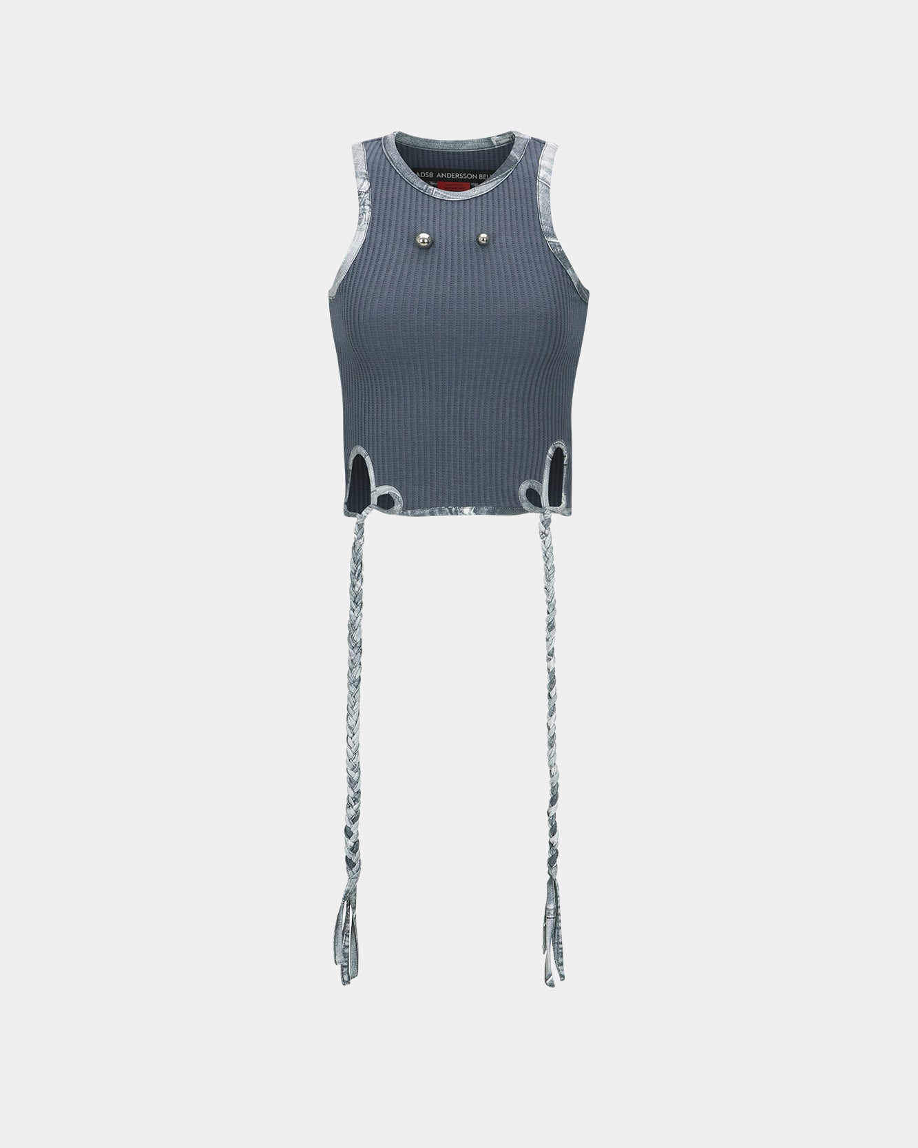 Andersson Bell (ESSENTIAL)(WOMEN) ULA HAND-BRAIDED WAFFLE TANK TOP atb1098w(CHARCOAL)