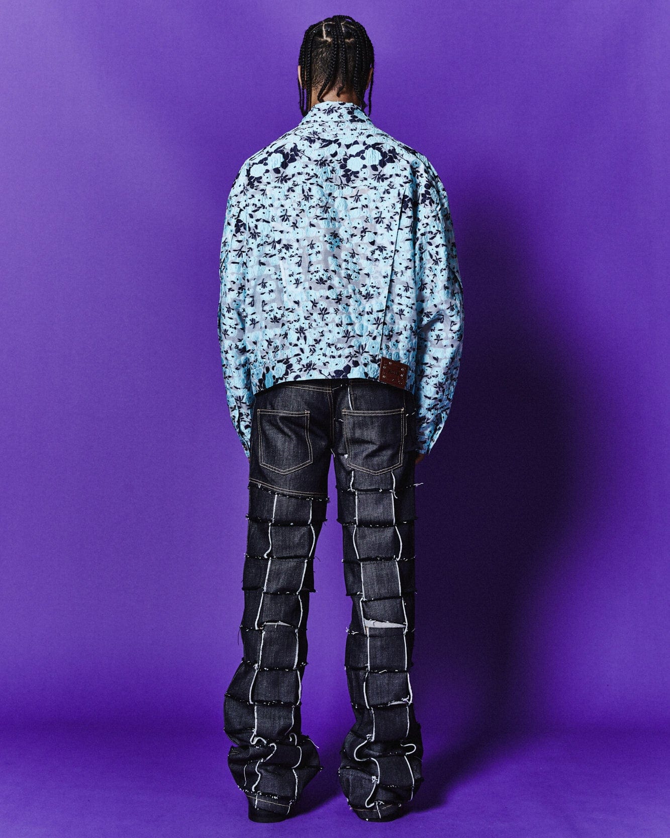 Andersson Bell FABRIAN FLOWER ZIP-UP JACKET awa587m(SKY BLUE)