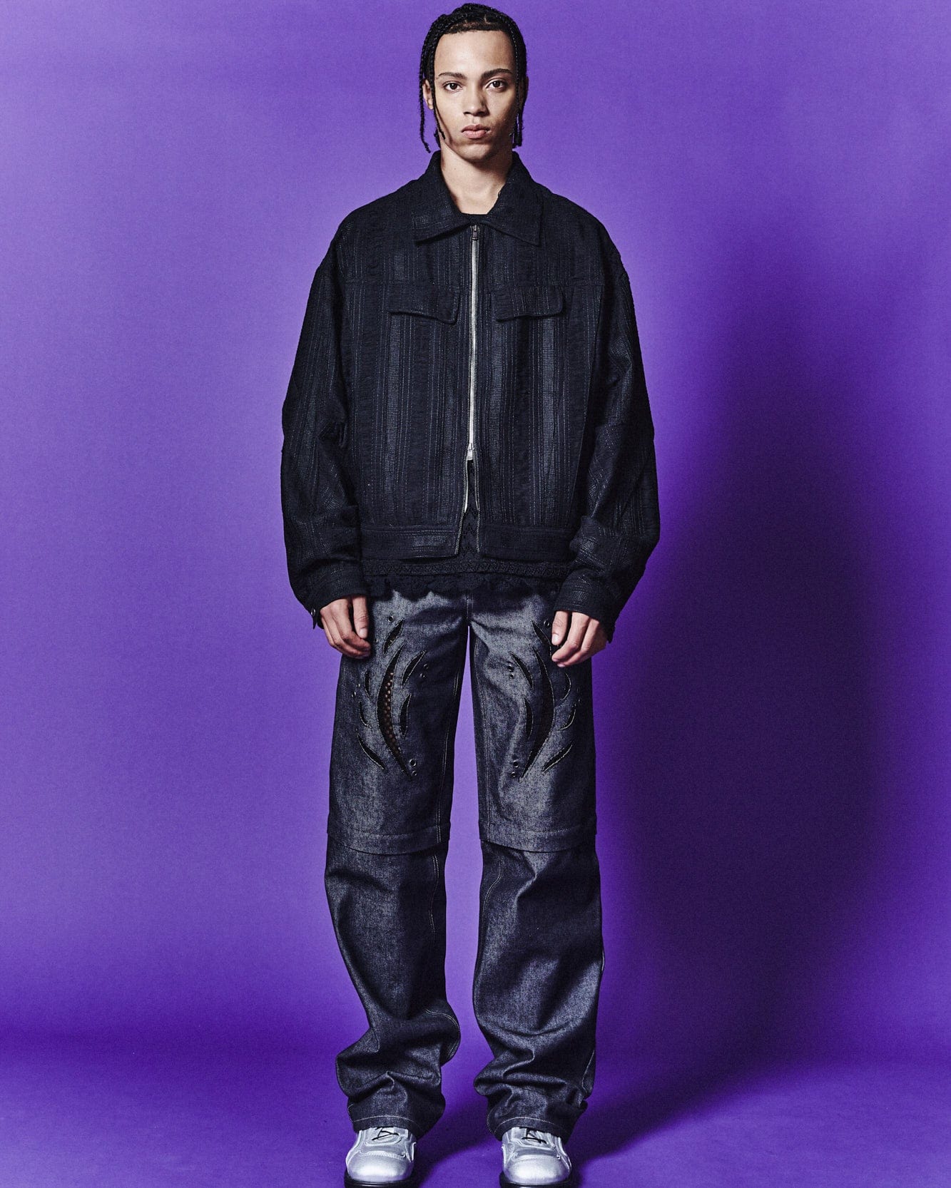 Andersson Bell FABRIAN SHEER ZIP-UP JACKET awa586m(BLACK)