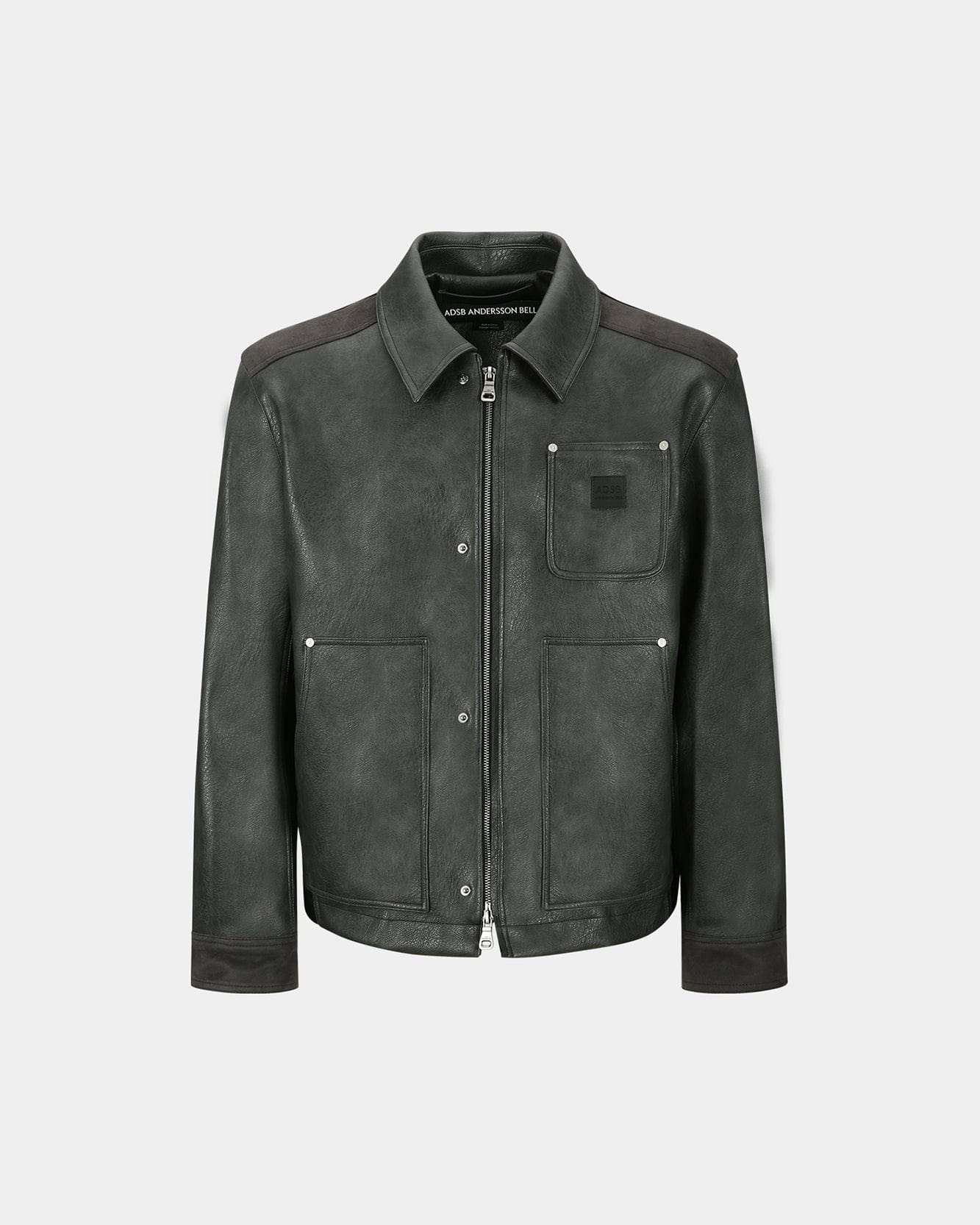 FAUX-LEATHER CARPENTER JACKET awa682m(CHARCOAL) – Andersson Bell