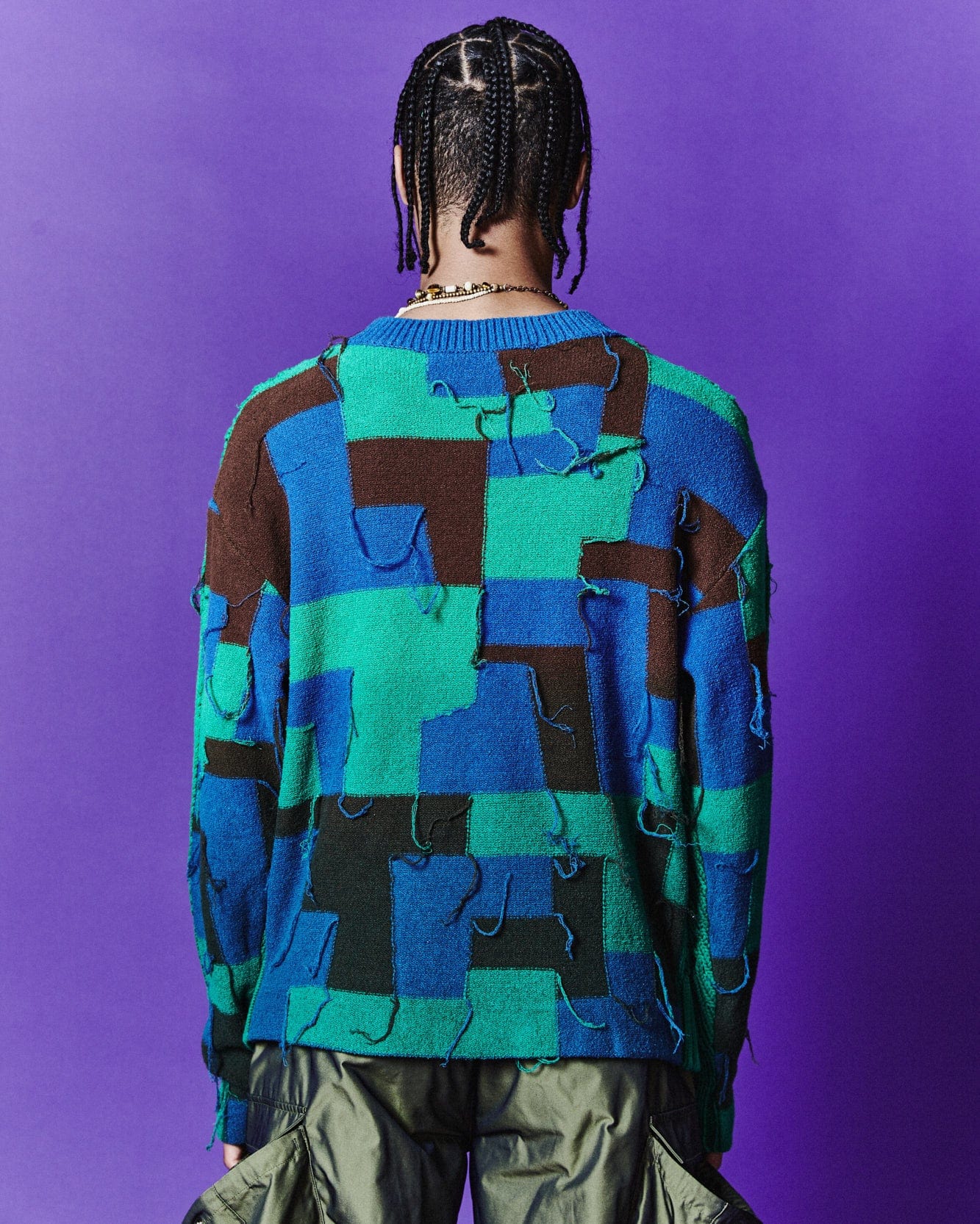 Andersson Bell FISHERMAN INTARSIA CREW-NECK SWEATER atb1064m(GREEN)