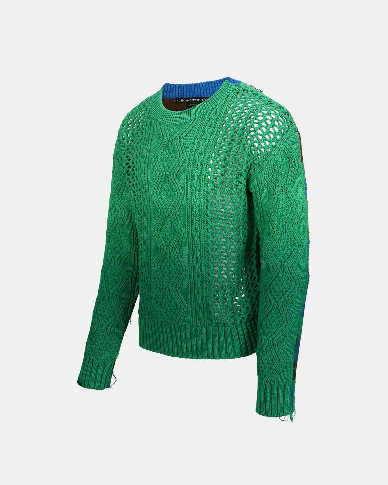 Andersson Bell FISHERMAN INTARSIA CREW-NECK SWEATER atb1064m(GREEN)