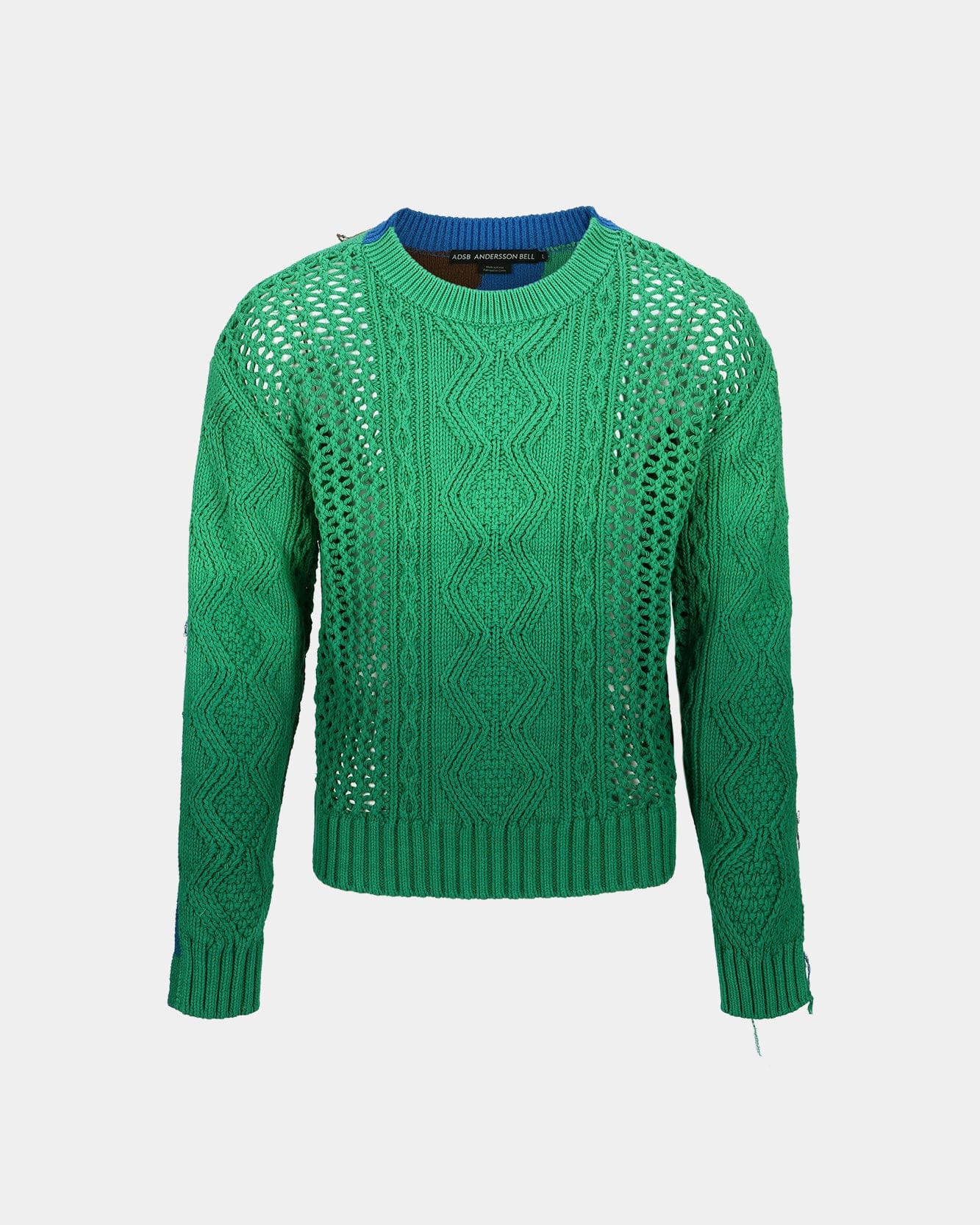 Andersson Bell FISHERMAN INTARSIA CREW-NECK SWEATER atb1064m(GREEN)