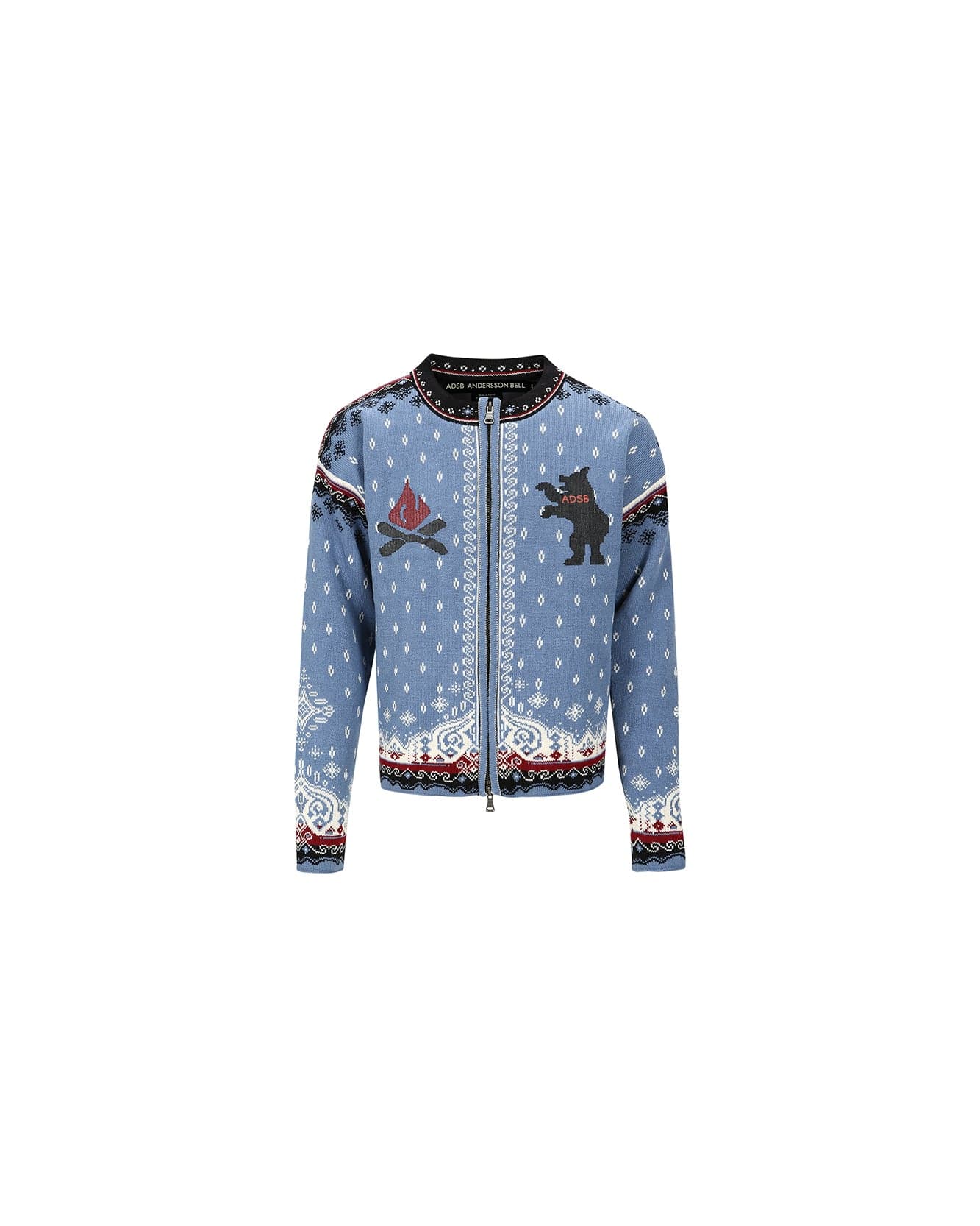 Andersson Bell Patchwork Button-Up Denim Jacket - Blue