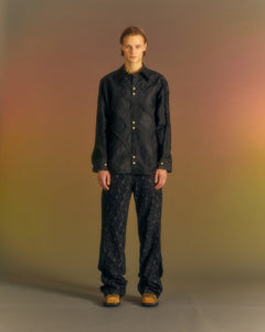 Andersson Bell FLOWER EMBROIDERY SHIRTS atb1026m(BLACK)