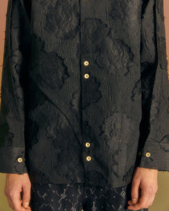 Andersson Bell FLOWER EMBROIDERY SHIRTS atb1026m(BLACK)