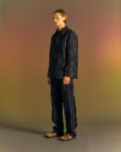 Andersson Bell FLOWER EMBROIDERY SHIRTS atb1026m(BLACK)
