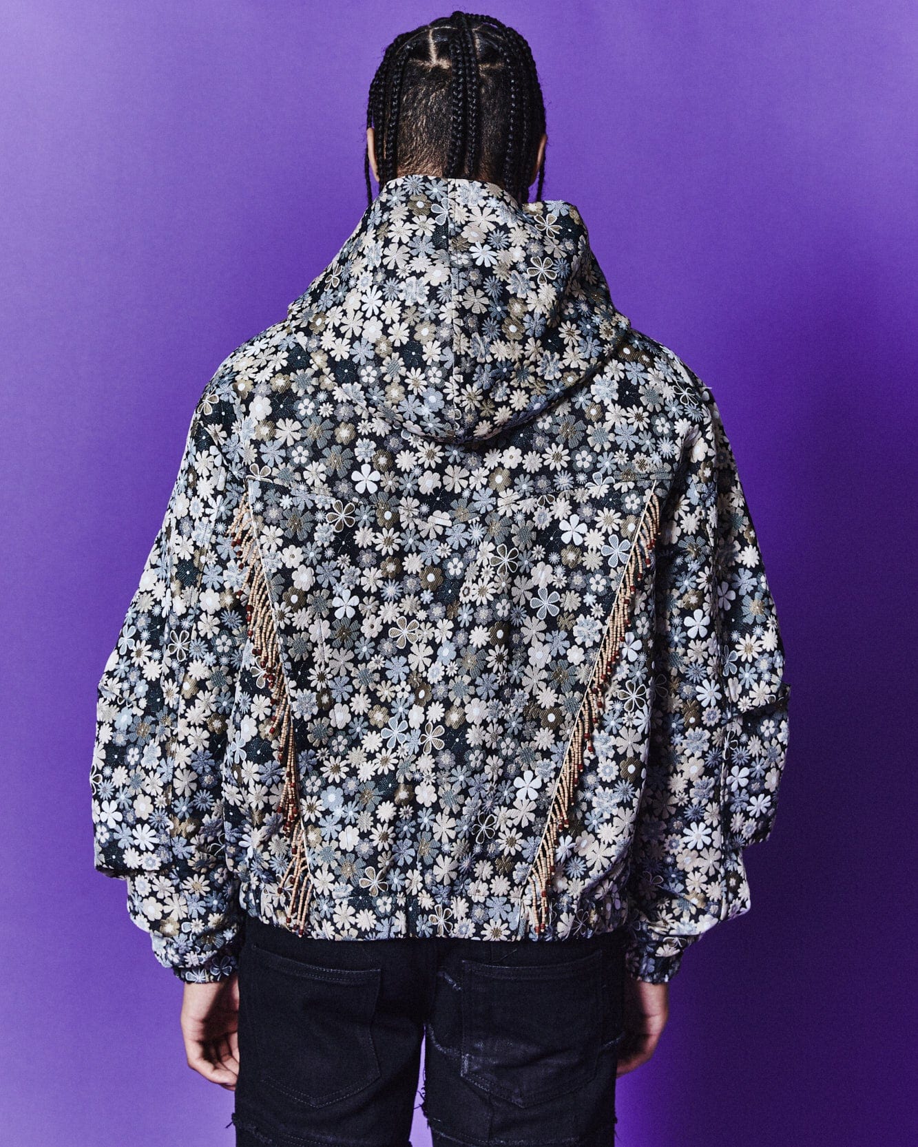 Andersson Bell FLOWER HOODIE ZIP-UP JACKET awa588m(BEIGE / BLACK)