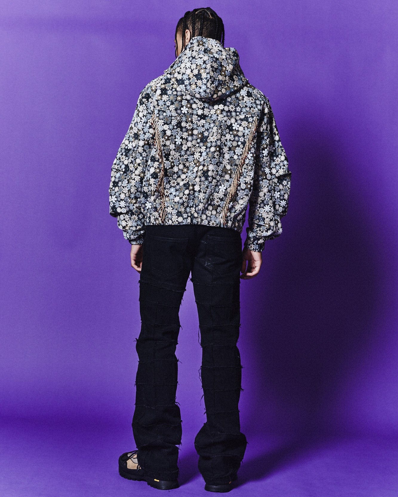 Andersson Bell FLOWER HOODIE ZIP-UP JACKET awa588m(BEIGE / BLACK)