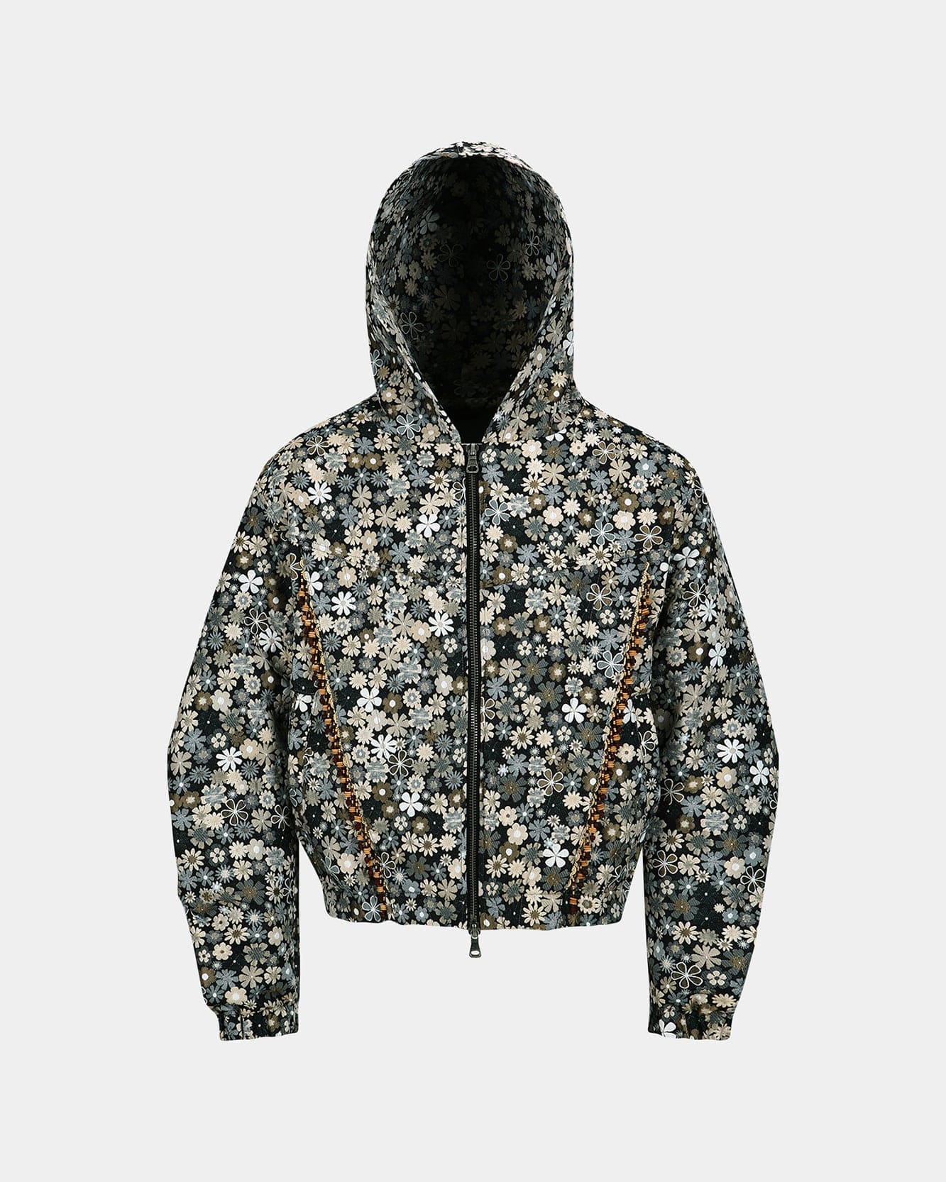 Andersson Bell FLOWER HOODIE ZIP-UP JACKET awa588m(BEIGE / BLACK)