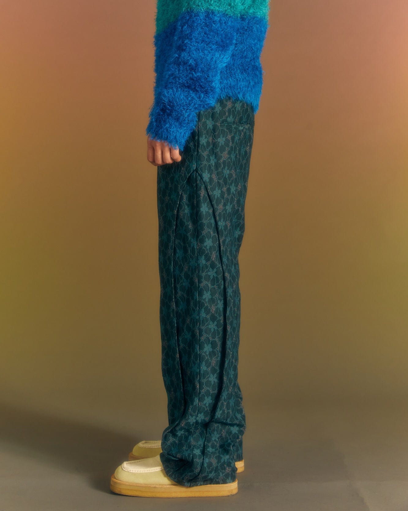 Andersson Bell FLOWER LACE TRACK PANTS apa678m(GREEN)