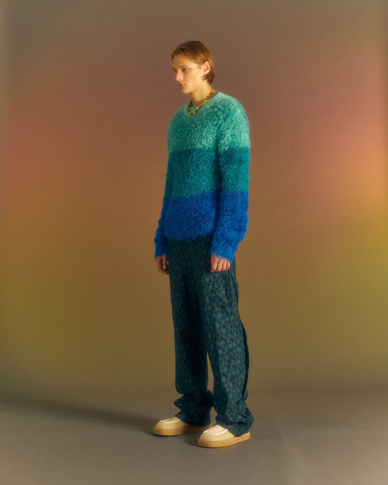 Andersson Bell FLOWER LACE TRACK PANTS apa678m(GREEN)