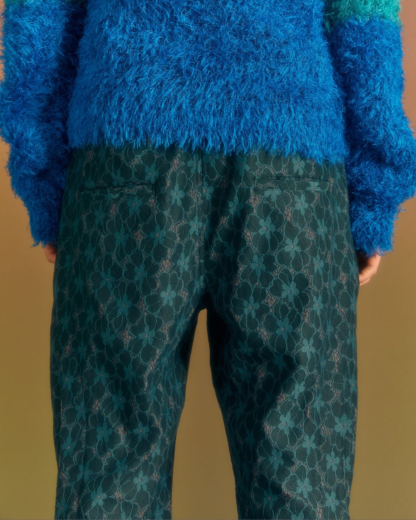 Andersson Bell FLOWER LACE TRACK PANTS apa678m(GREEN)