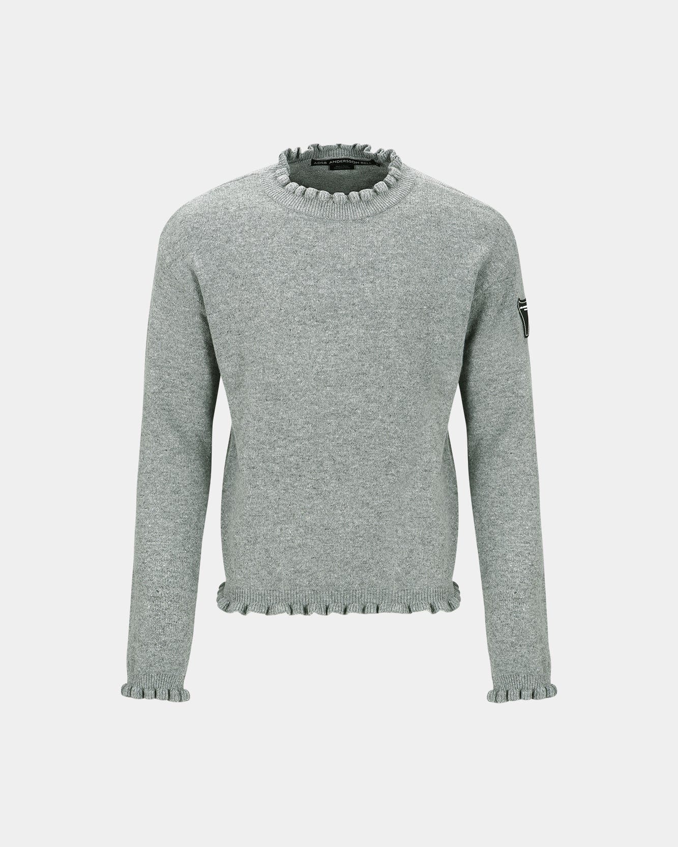 FLOWER RIB CREW-NECK SWEATER atb1173m(GREY) – Andersson Bell