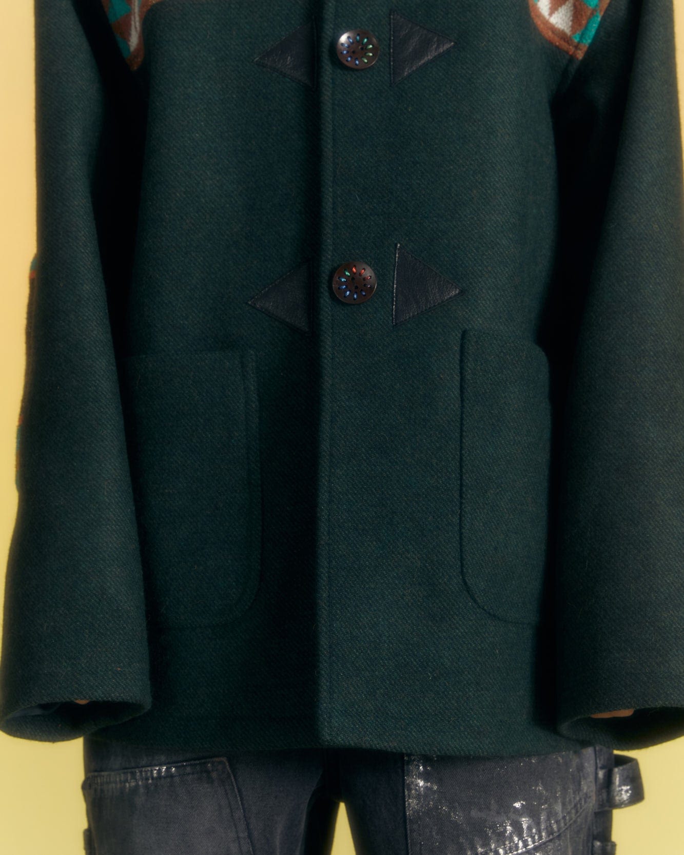 Andersson Bell FRANKT KNIT & WOOL HALF COAT awa565m(FOREST)