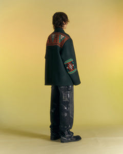 Andersson Bell FRANKT KNIT & WOOL HALF COAT awa565m(FOREST)