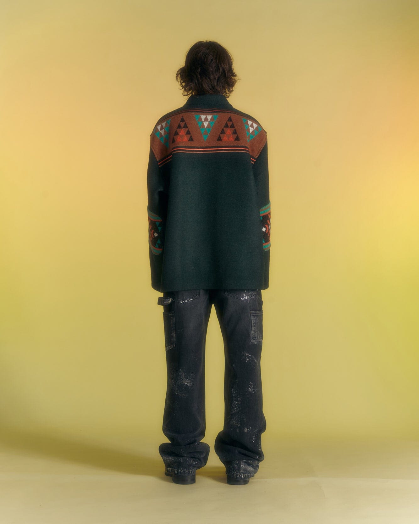 Andersson Bell FRANKT KNIT & WOOL HALF COAT awa565m(FOREST)