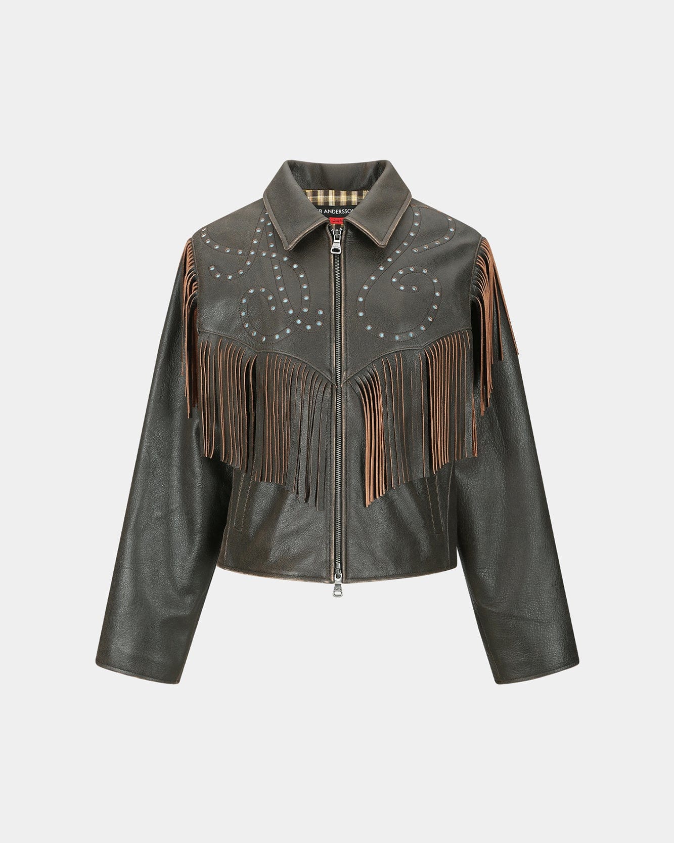 ANDERSSON BELLレザージャケット FRINGE PUNCHING LEATHER JACKET awa707w(BROWN) – Andersson Bell