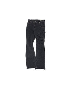 Andersson Bell GHENTEL RAW-CUT FLARE JEANS apa686m(WASHED BLACK)