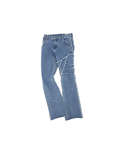 Andersson Bell GHENTEL RAW-CUT FLARE JEANS apa686m(WASHED BLUE)