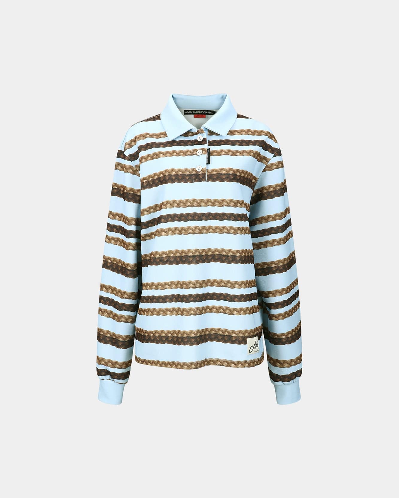 RESTOCK] HAIR BRAID STRIPE COLLAR T-SHIRT atb1264w(BLUE