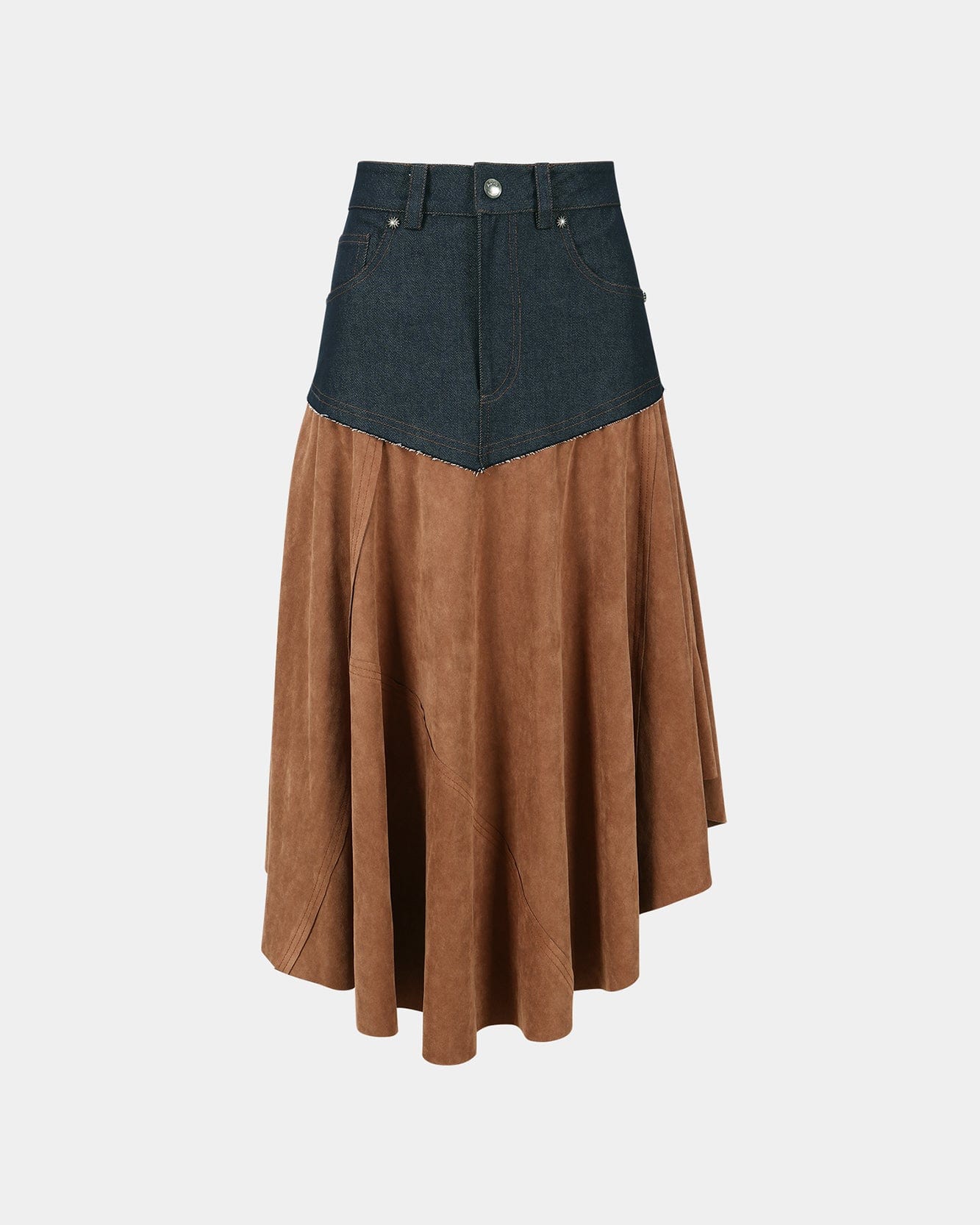 Andersson Bell INDIGO FAUX SUEDE FAIRY SKIRT apa801w(BROWN)