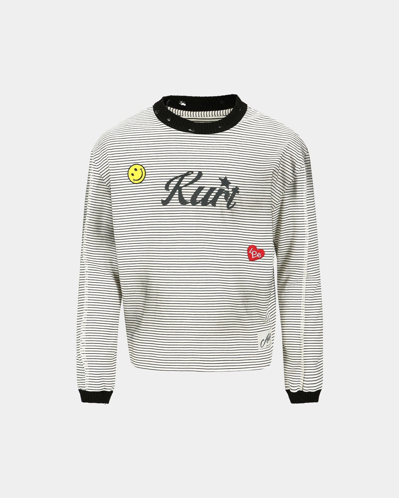 Andersson Bell KURT STRIPE L/S T-SHIRTS atb1247m(ECRU)