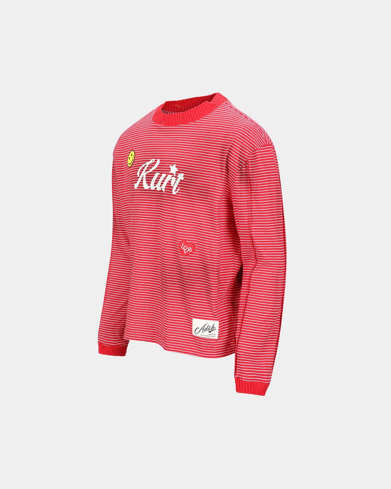 Andersson Bell KURT STRIPE L/S T-SHIRTS atb1247m(RED)