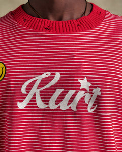 Andersson Bell KURT STRIPE L/S T-SHIRTS atb1247m(RED)