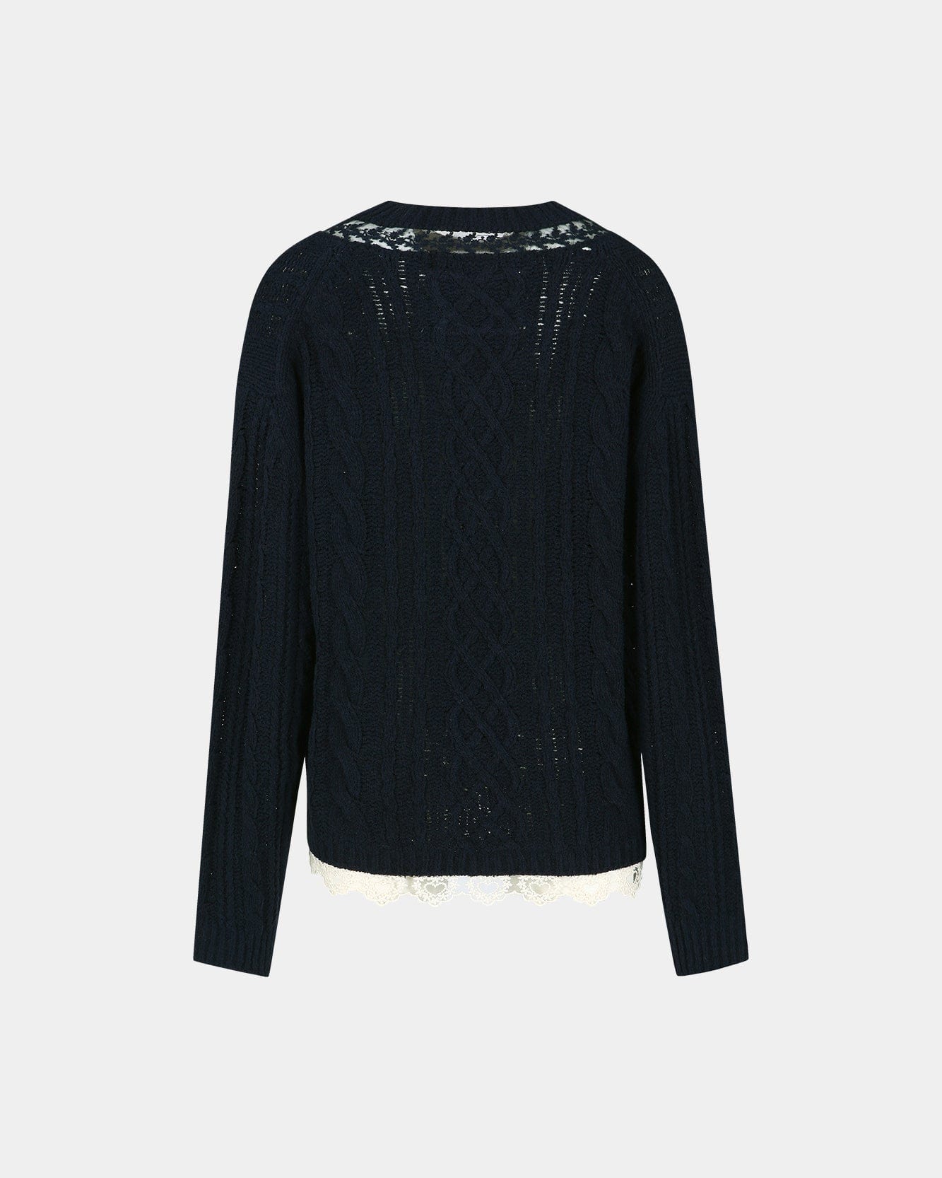 Andersson Bell LACE CHUNKY V-NECK KNIT atb1260w(NAVY)