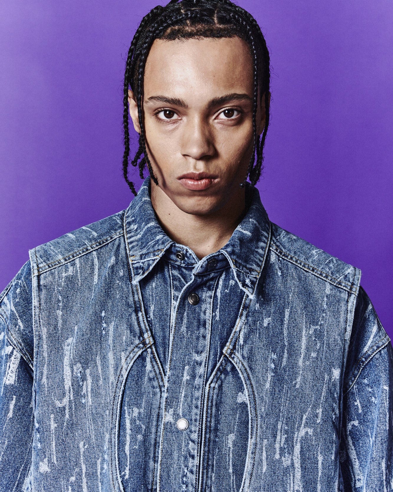 Andersson Bell LAYERED DENIM JACKET awa580m(BLUE)