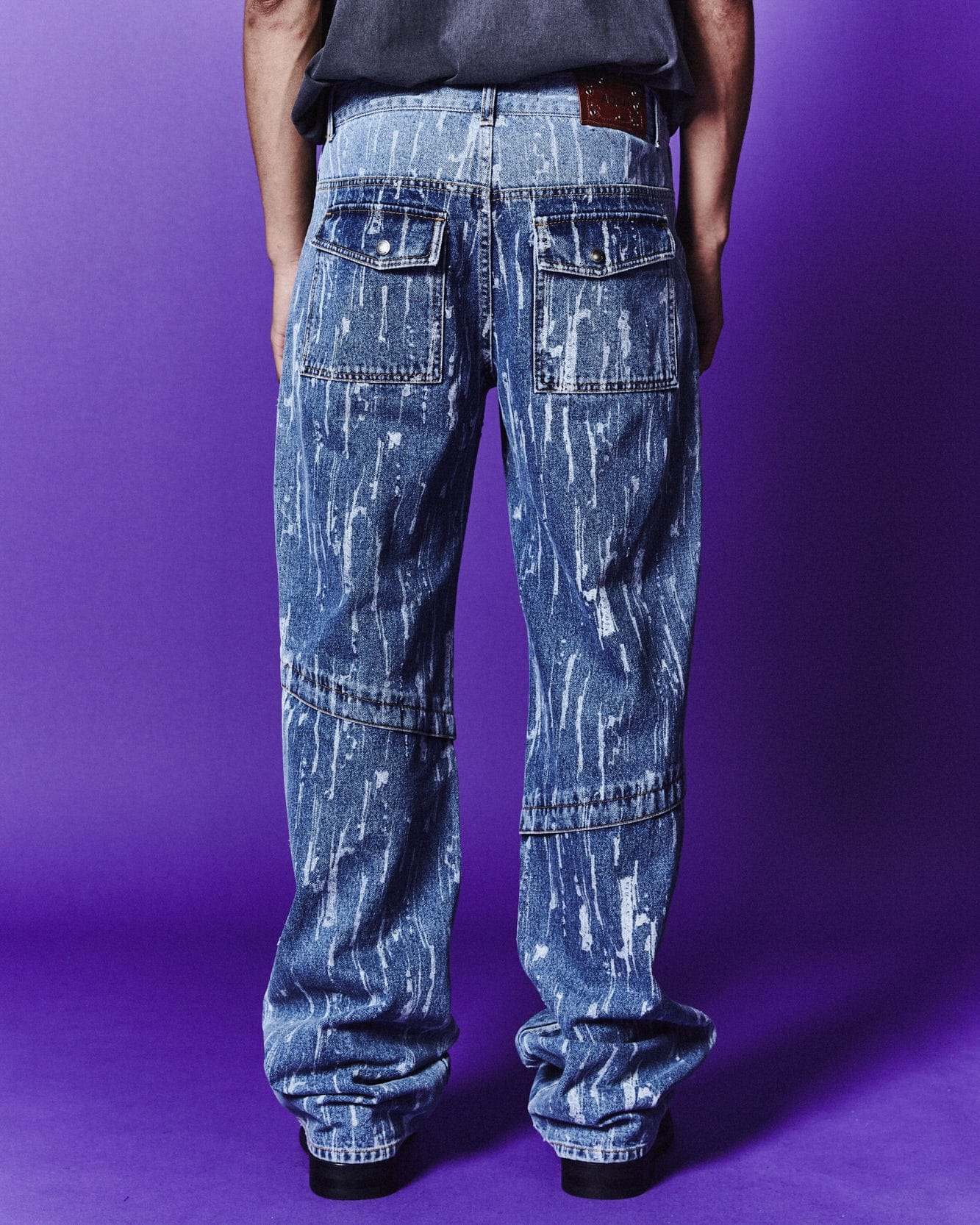 Andersson Bell LAYERED WIDE-LEG JEANS apa690m(BLUE)