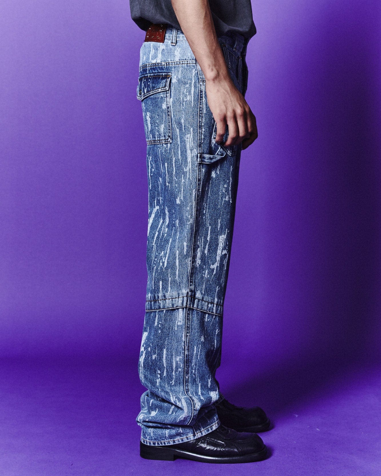 Andersson Bell LAYERED WIDE-LEG JEANS apa690m(BLUE)