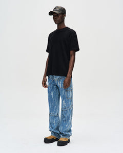 Andersson Bell LAYERED WIDE-LEG JEANS apa690m(BLUE)