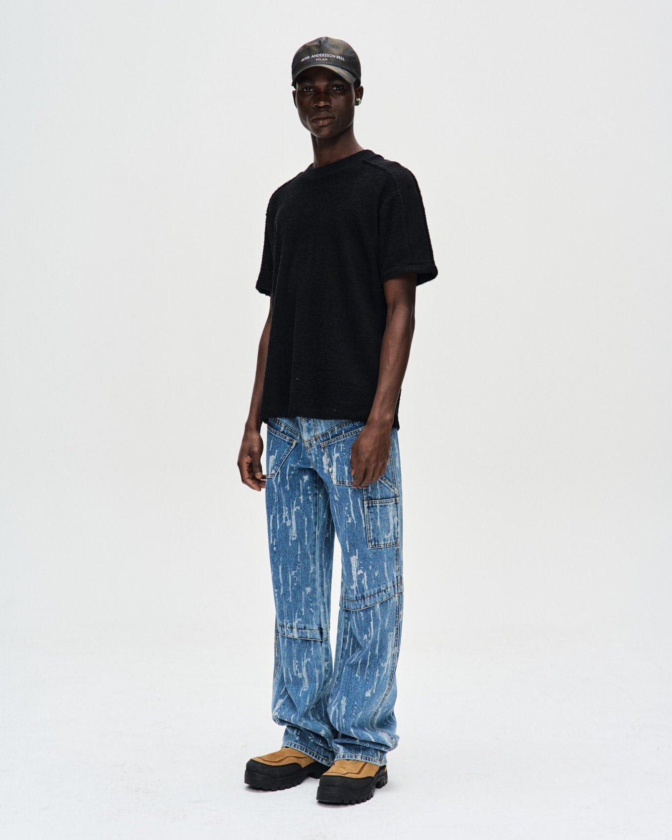 Andersson Bell LAYERED WIDE-LEG JEANS apa690m(BLUE)
