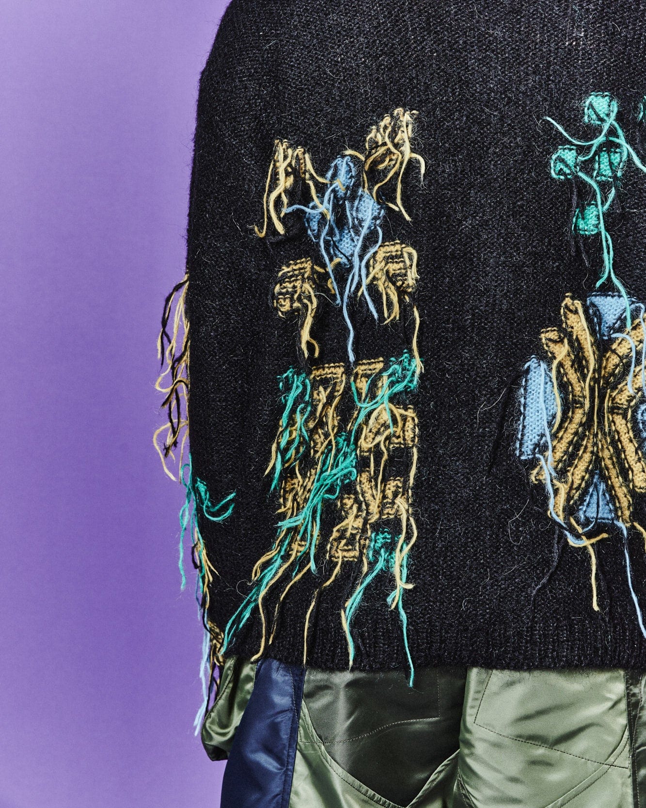 Andersson Bell MACARON INTARSIA CARDIGAN atb1069m(BLACK)