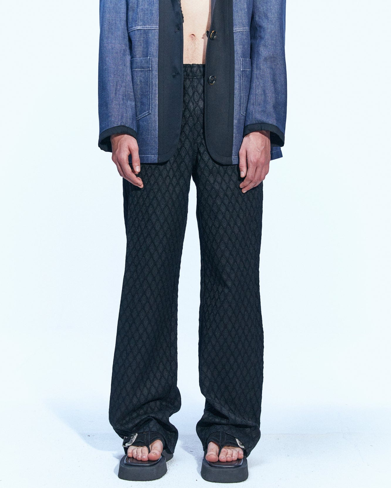 Andersson Bell MAKENI JACQUARD TRACK PANTS apa590m(BLACK)