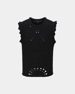 Andersson Bell MARLEN FLOWER CREW-NECK VEST atb1061m(BLACK)