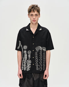 Andersson Bell MAY EMBROIDERY OPEN COLLAR SHIRTS atb1055m(BLACK)