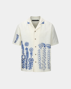 Andersson Bell MAY EMBROIDERY OPEN COLLAR SHIRTS atb1055m(ECRU)
