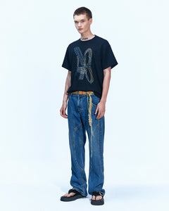 Andersson Bell (MEN) (ESSENTIAL) UNISEX NEW AB LOGO EMBROIDERY T-SHIRTS atb903u(BLACK)