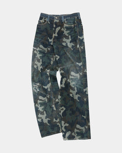 Andersson Bell MESH LAYERED PRINTED DENIM PANTS apa742u(GREEN)