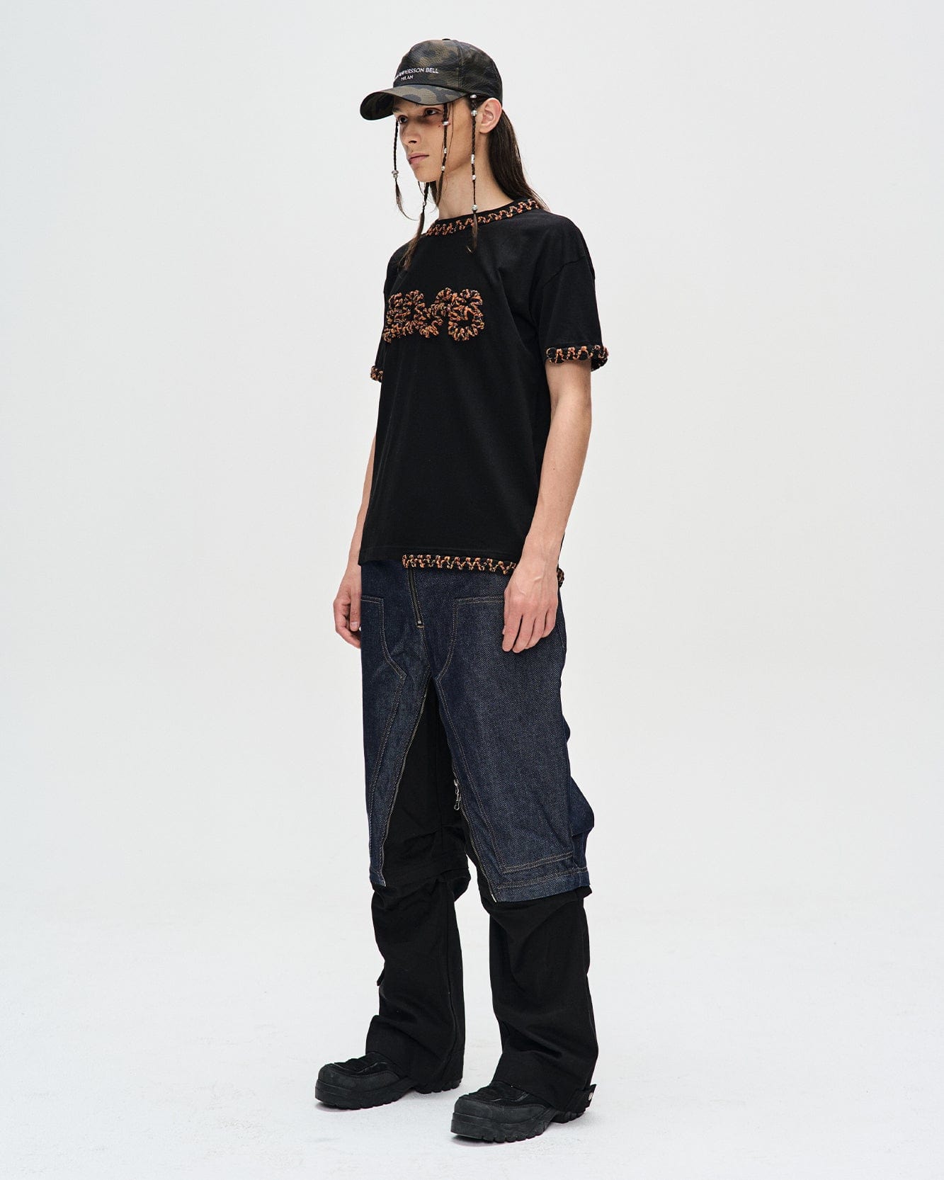 Andersson Bell MILLY DETACHABLE CARPENTER JEANS apa691m(INDIGO / BLACK)