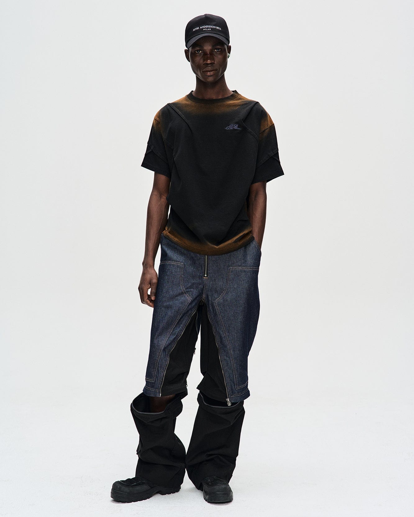 Andersson Bell MILLY DETACHABLE CARPENTER JEANS apa691m(INDIGO / BLACK)