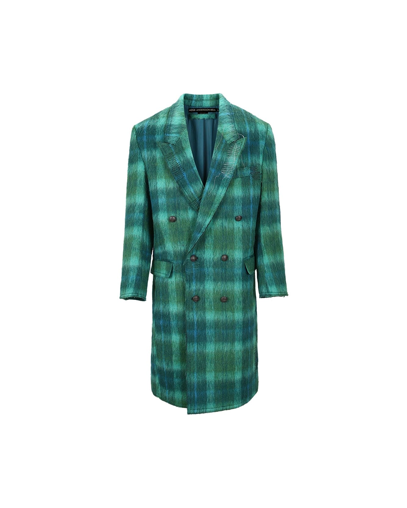 Andersson Bell MORIENS DOUBLE BREASTED COAT awa567m(GREEN/BLUE)