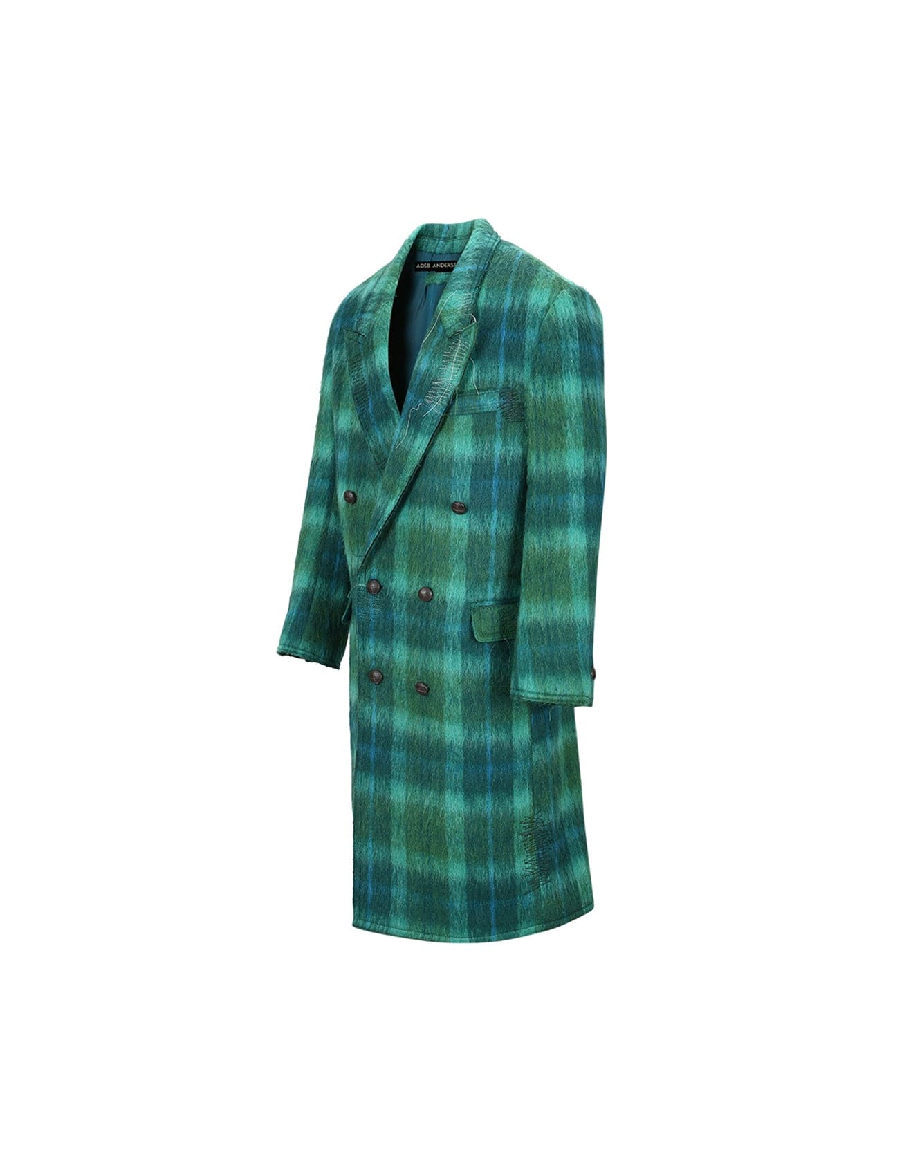 Andersson Bell MORIENS DOUBLE BREASTED COAT awa567m(GREEN/BLUE)